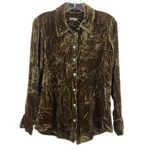 Faherty Brown Velvet Button Down Shirt